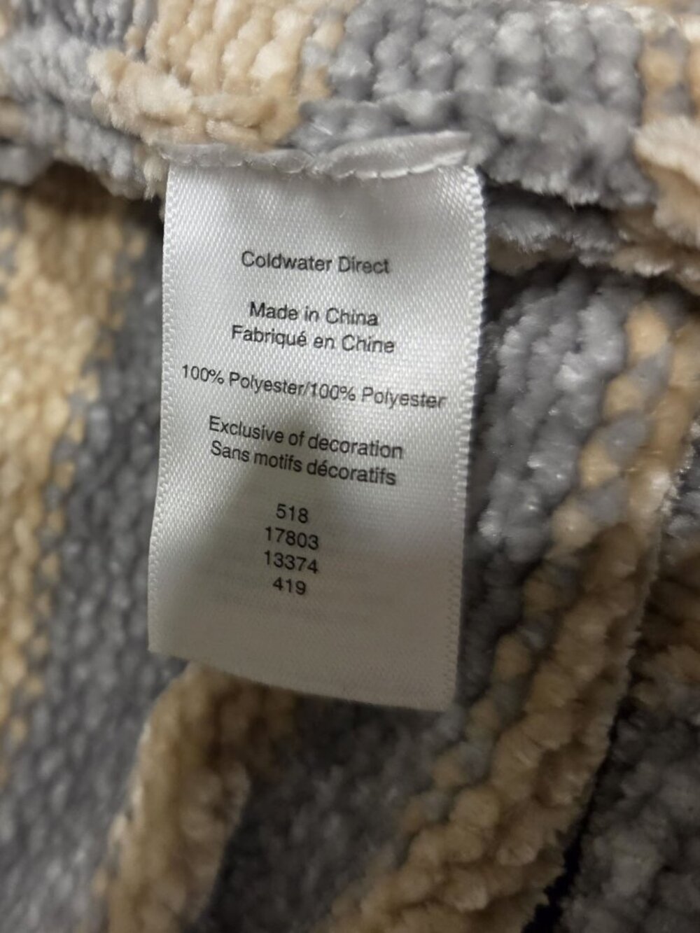 Coldwater Creek Luxe Chenille Turtleneck Sweater Gray Tan Snowflake Holiday 1X - Picture 9 of 10